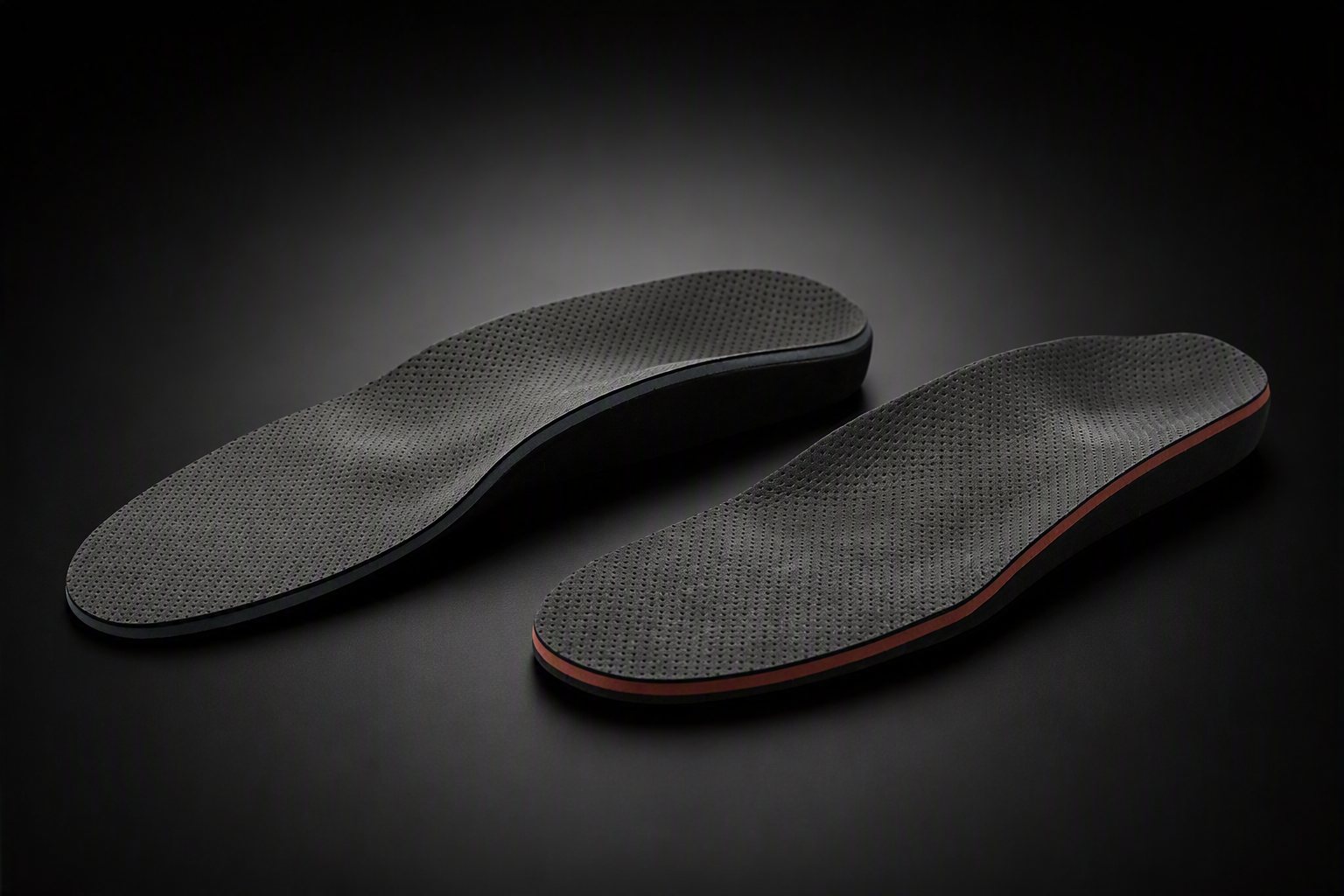 A finished pair of 3D-printed orthotics